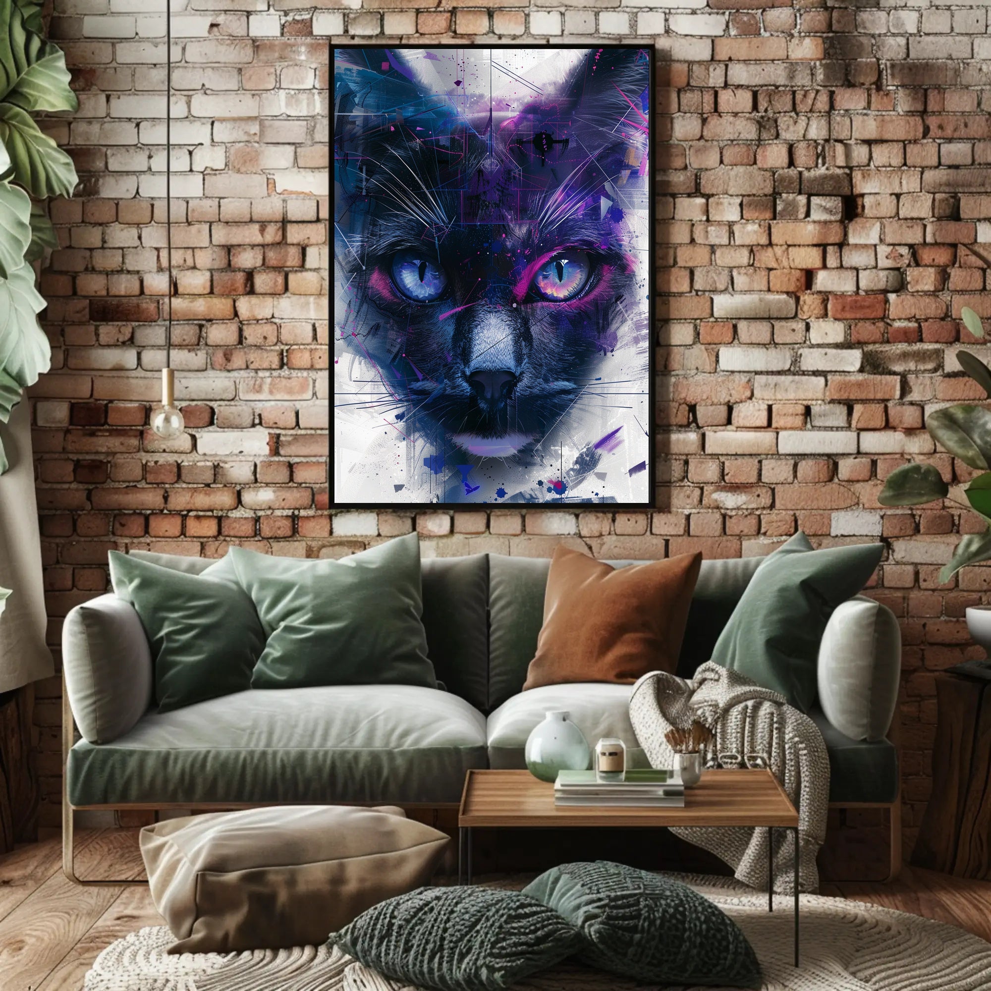 Cosmic Feline Art Print Poster for Home Decor and Wall Art PosterGoat