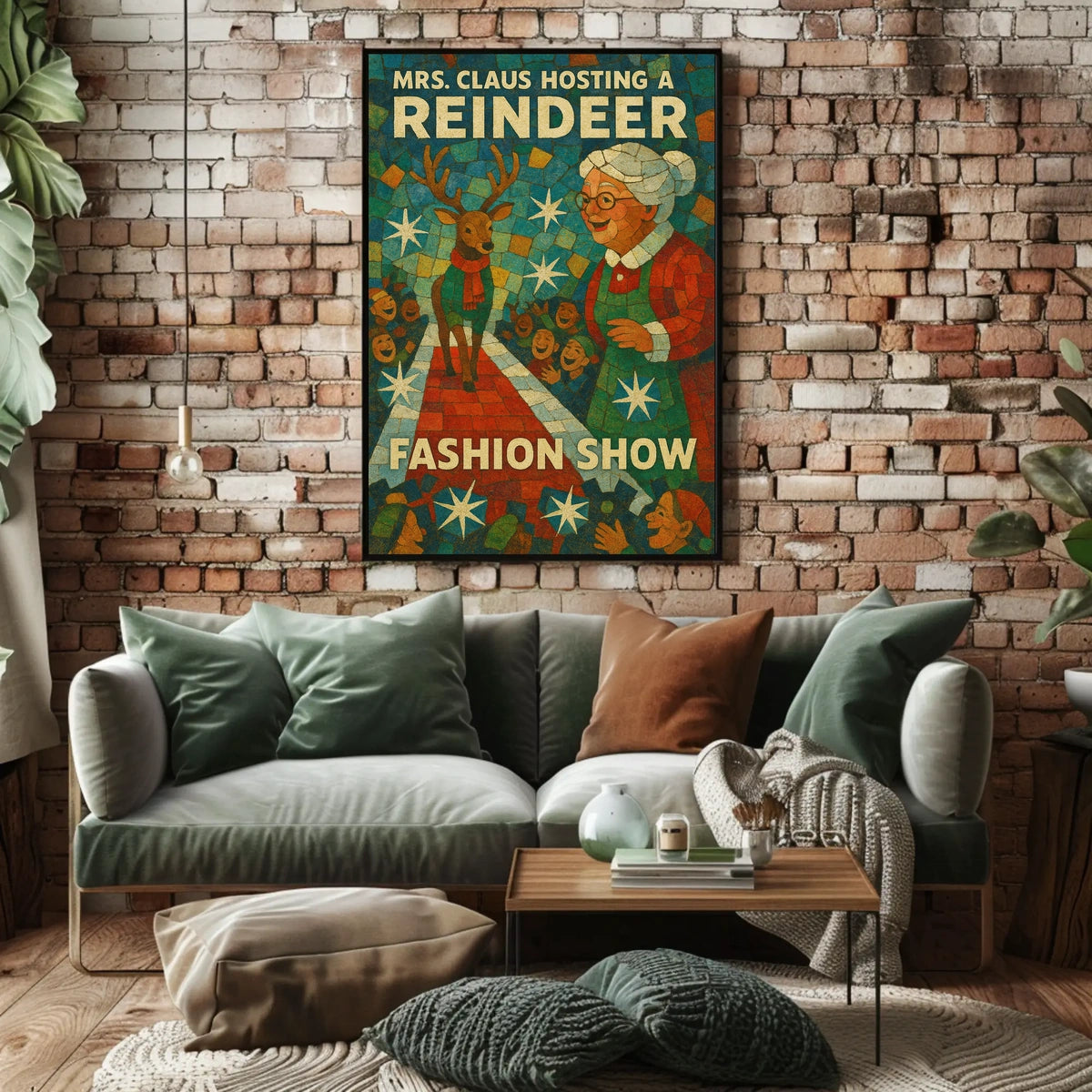 Mrs. Claus Reindeer Fashion Show Holiday Pop Culture Poster