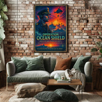 Ocean Shield Heroic Naval Military Recruitment Poster