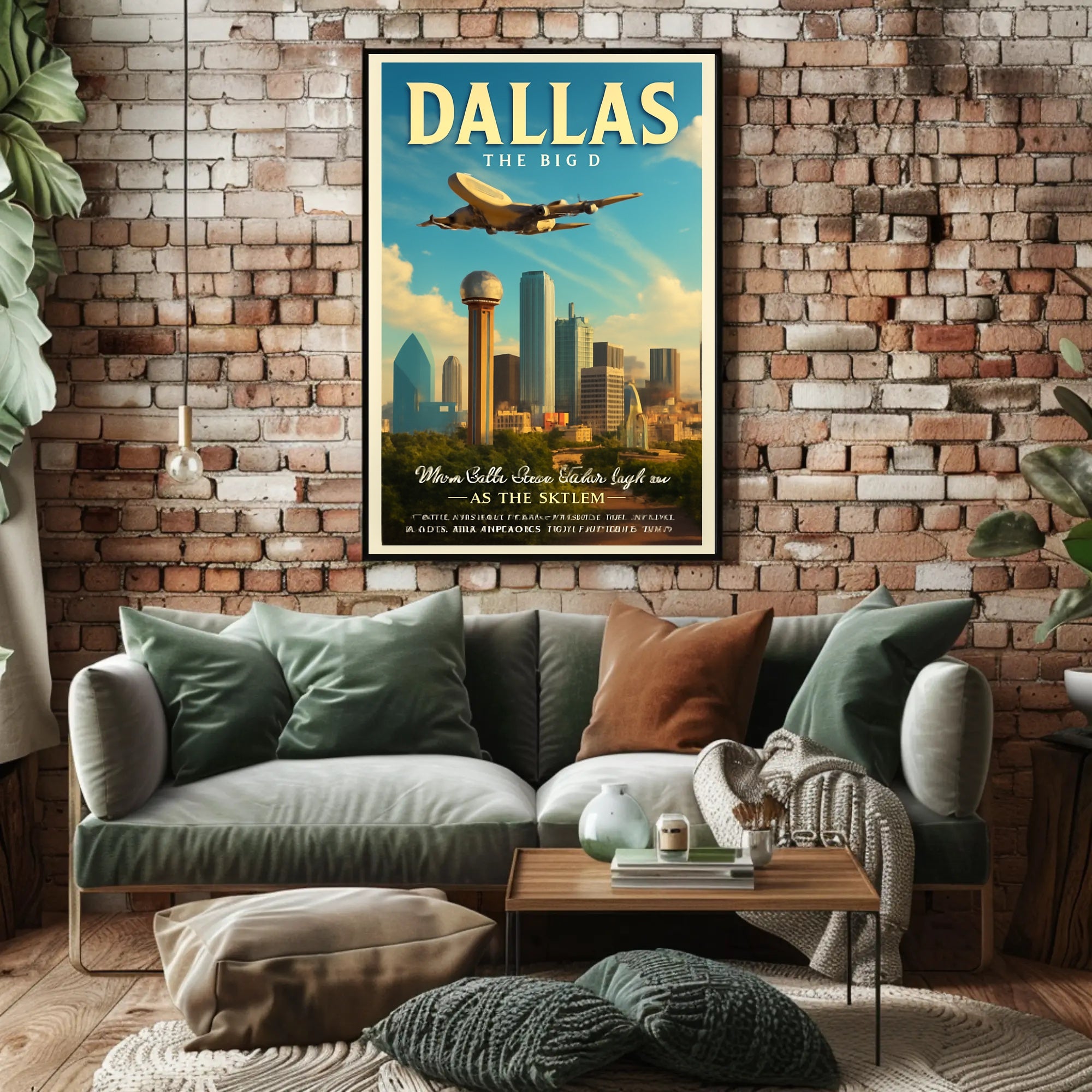 Dallas Travel Poster: Bold Vintage Cityscape Adventure PosterGoat