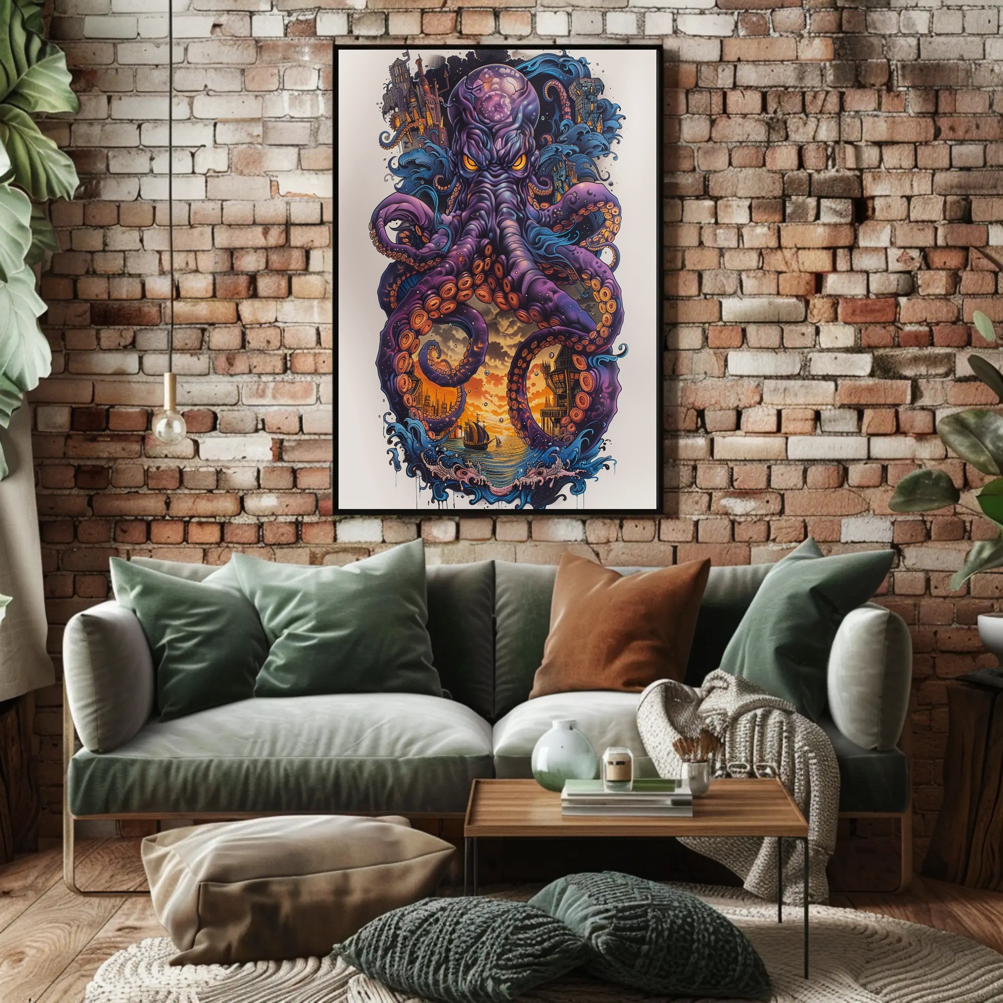 The Enigmatic Kraken Art Print Poster for Home Decor and Wall Art PosterGoat