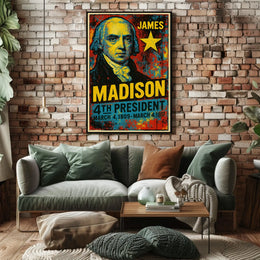 James Madison 4th President of the United States Graffiti Pop Art Poster