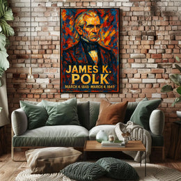 James K. Polk 11th President of the United States Glitch Hop Art Poster