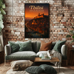Tbilisi at Sunset: Romantic Urban or Cityscape Poster