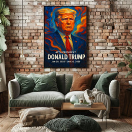 Trump Visionary Leadership Patriotism Historic Icon Cinematic Digital Painting Poster