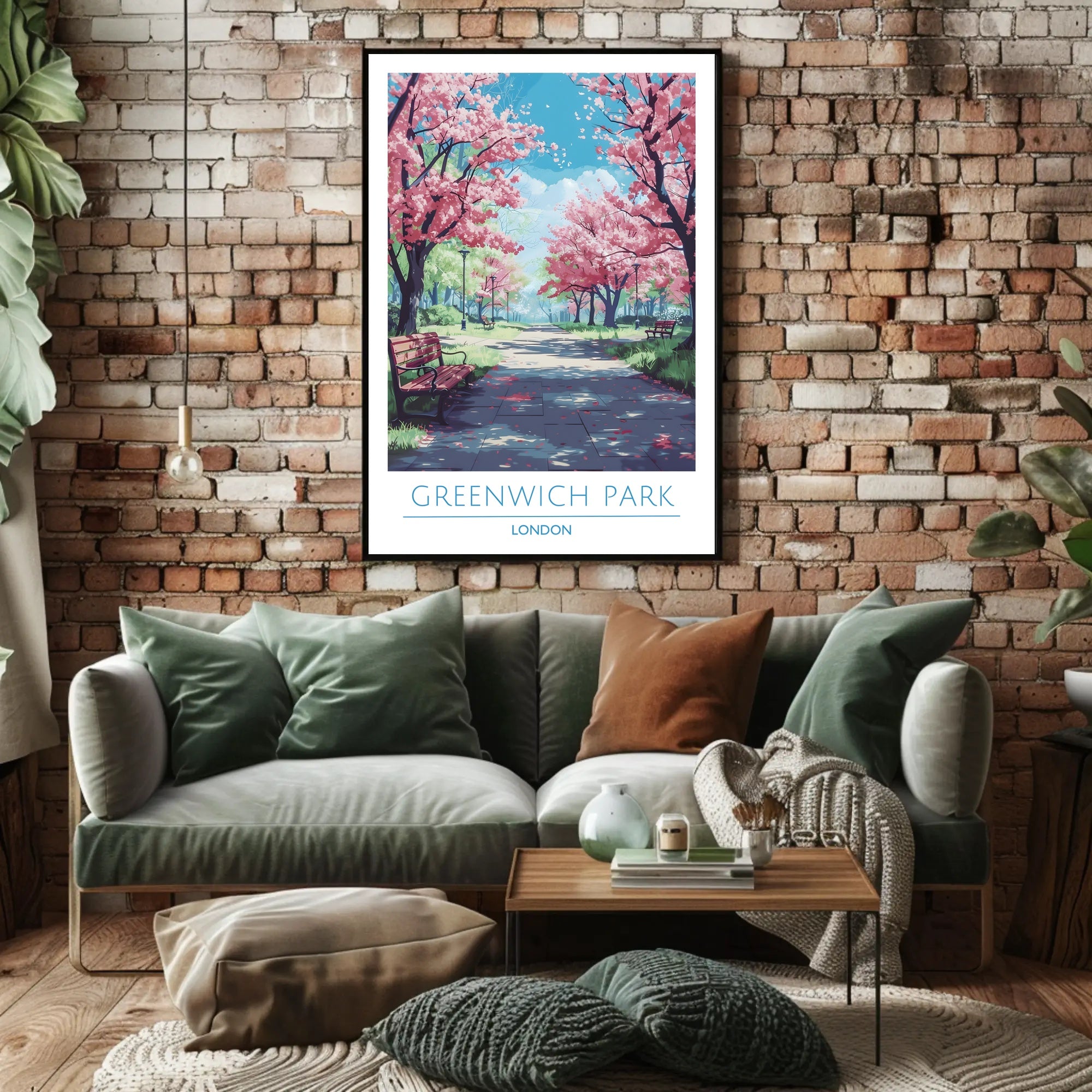 Greenwich Park Serenity Cherry Blossom Travel Poster
