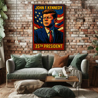 John F Kennedy 35Th President Poster Wall Art Vintage