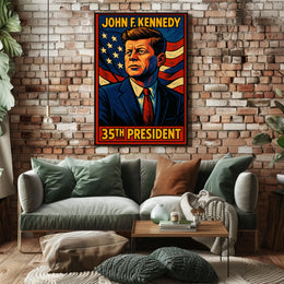 John F Kennedy 35Th President Poster Wall Art Vintage