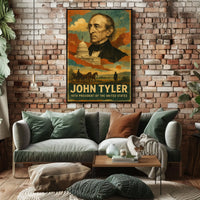 John Tyler 10th President of the United States Layered Digital Collage Poster