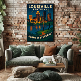 Louisville, Kentucky Heart of Bluegrass Poster