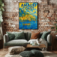 Amalfi Coast Dreamscape Poster Wall Art 18X24 Print