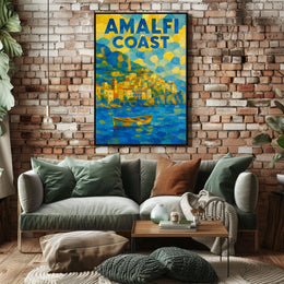 Amalfi Coast Dreamscape Poster Wall Art 18X24 Print