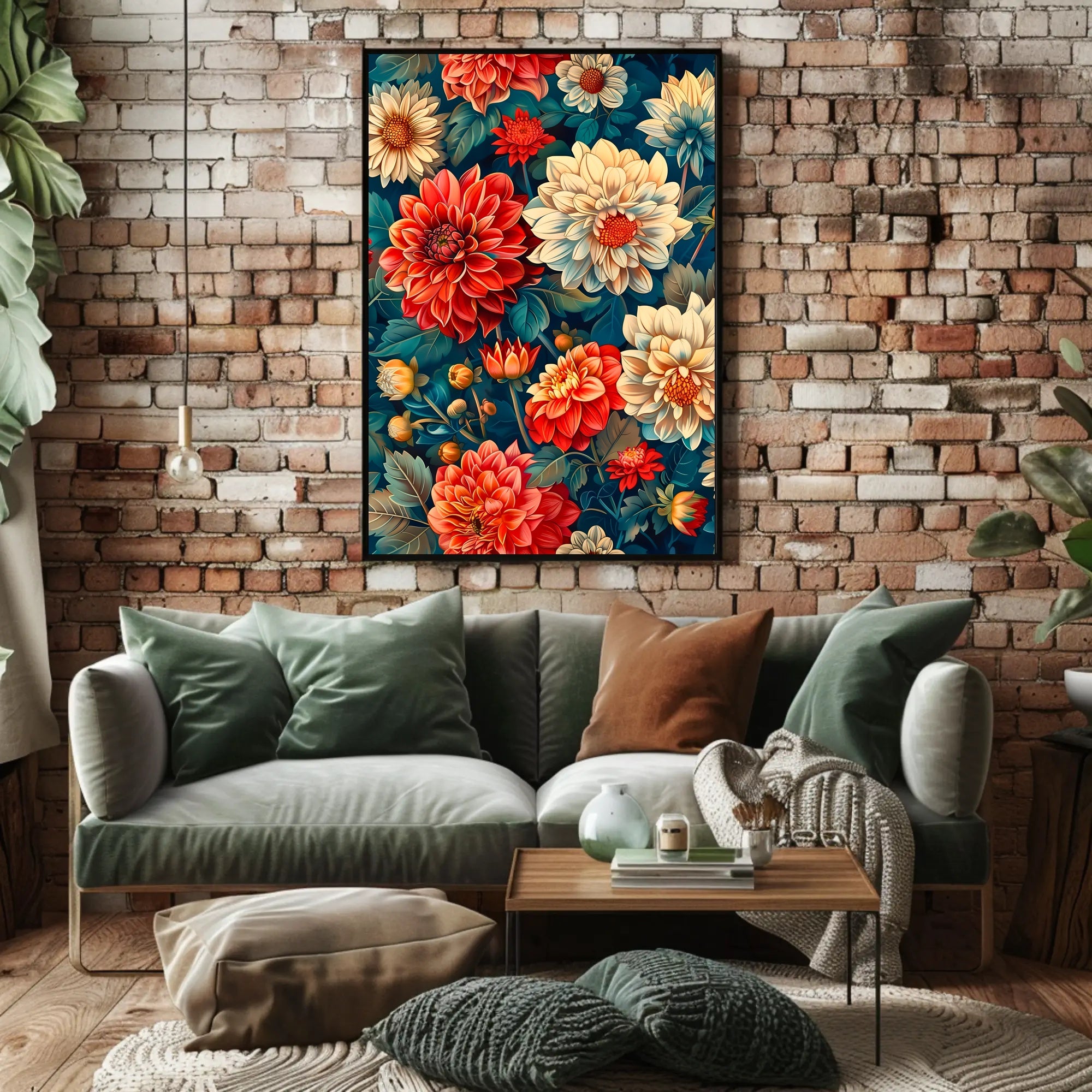 Vibrant Floral Garden Artistic Masterpiece Poster