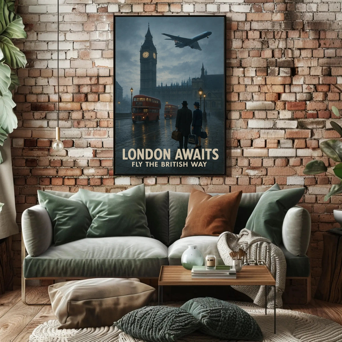 London's Timeless Iconic Twilight Vintage Travel Poster