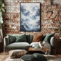 Tranquil Misty Mountains East Asian-Inspired Artistic Poster