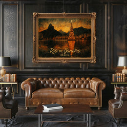 Rio de Janeiro Christmas Scene Poster