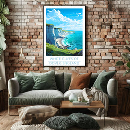 White Cliffs of Dover Scenic Travel Poster