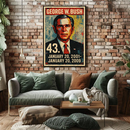 George W. Bush 43rd President of the United States Street Art Mashup Poster