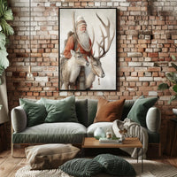 Winter Wanderer With Reindeer Poster