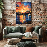 Vibrant Cityscape At Sunset Poster