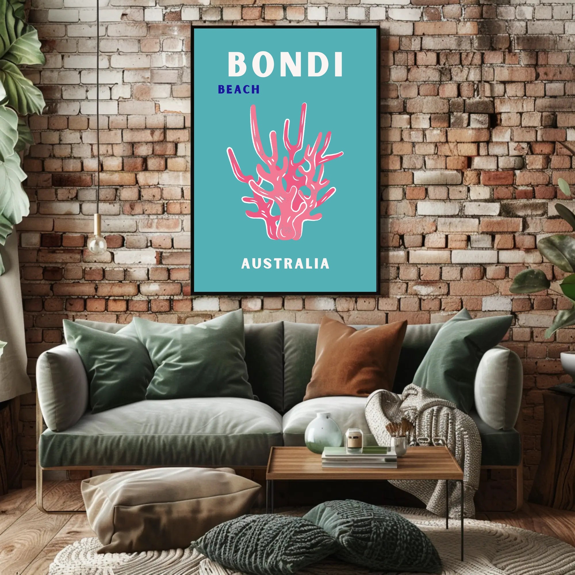 BONDI BEACH AUSTRALIA Tropical Vibes Travel Poster PosterGoat
