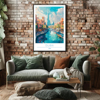 Dubai Cityscape with Burj Khalifa Travel Poster