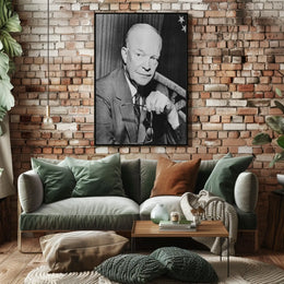 Black and White Portrait – Dwight D. Eisenhower Poster