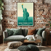 Statue of Liberty Modern Pop Art Travel Poster