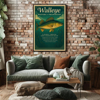 Walleye Fish Illustration: A Master of Freshwater Environments Animal Poster