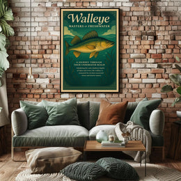 Walleye Fish Illustration: A Master of Freshwater Environments Animal Poster