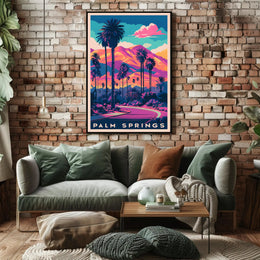 Palm Springs Vivid Sunset Poster