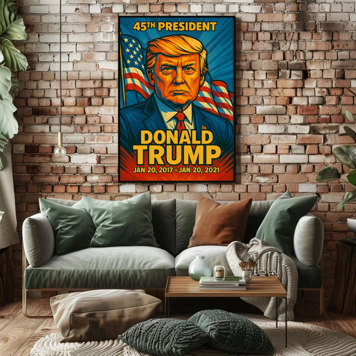 Donald Trump 45th President of the United States Colorful Comic Book Style Poster