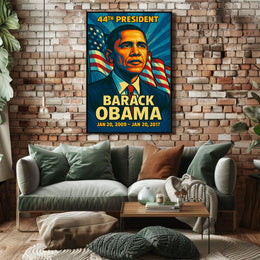 Barack Obama 44th President of the United States Colorful Comic Book Style Poster