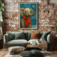 Winter Elephant Poster