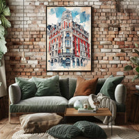 Latvia Art Nouveau District Riga Poster