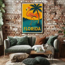 Florida Flamingo Poster