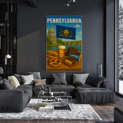 Pennsylvania Pretzel TastyKake Capitol Sandwich Travel Poster
