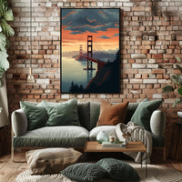 Golden Gate At Dusk Poster