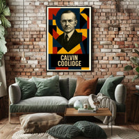 Calvin Coolidge 30th President of the United States Abstract Pop Poster