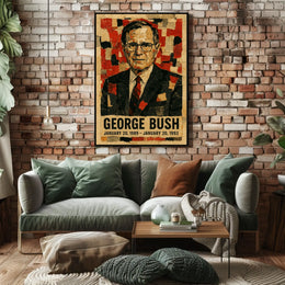 George H. W. Bush 41st President of the United States Layered paper Collage Poster