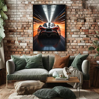 Sleek Modern Sports Car Racing Futuristic Sci-Fi Poster