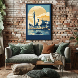 Tranquil Waters and Timeless Architecture Poster
