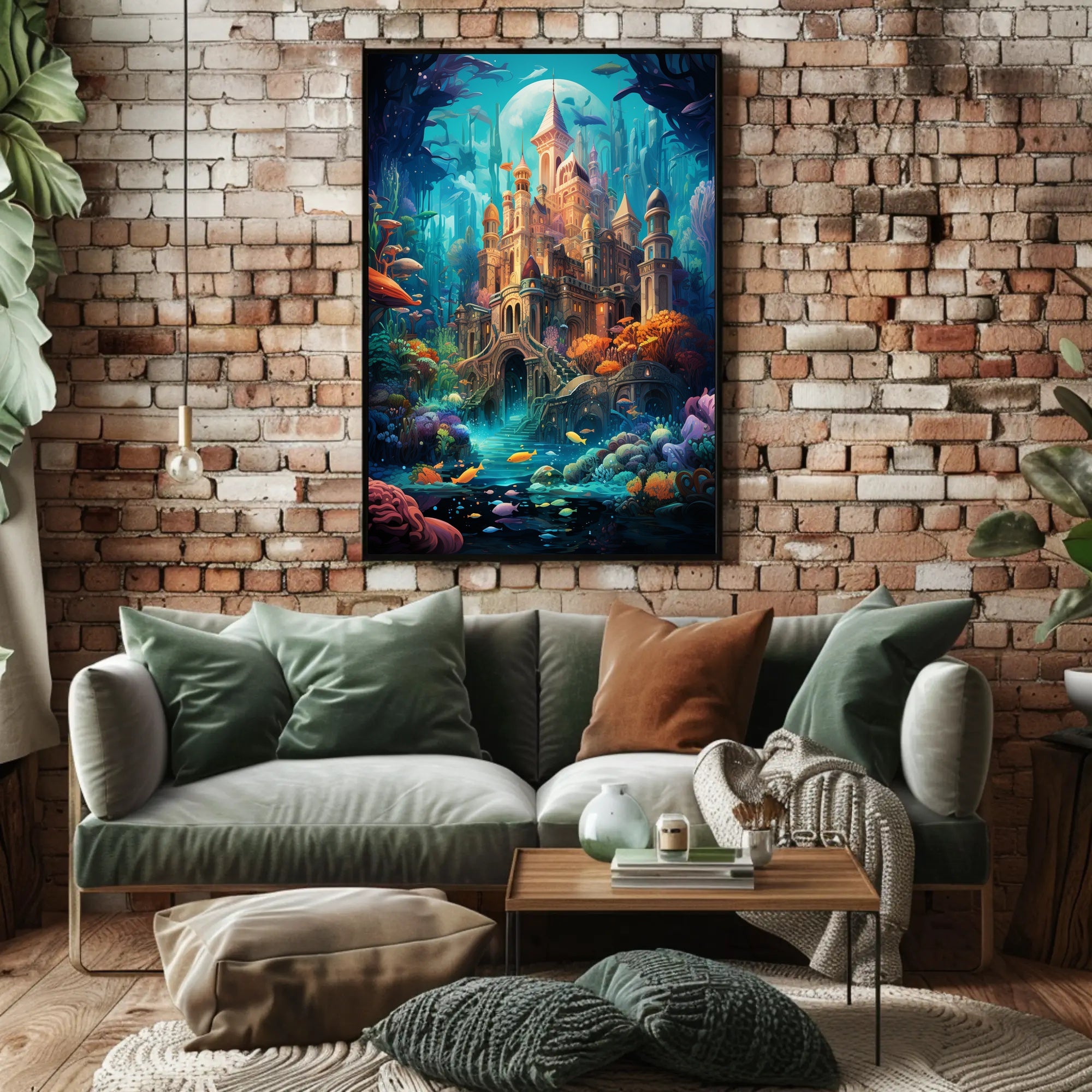 Enchanted Underwater Castle Poster