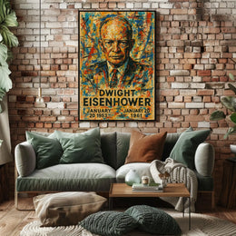 Eisenhower Abstract Portrait: Bold Patriotic Art Print