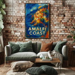 Amalfi Coast Poster Wall Art Coastal Decor 18x24 Scenic