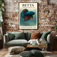 Betta Fish Elegance: Photorealistic Animal Poster
