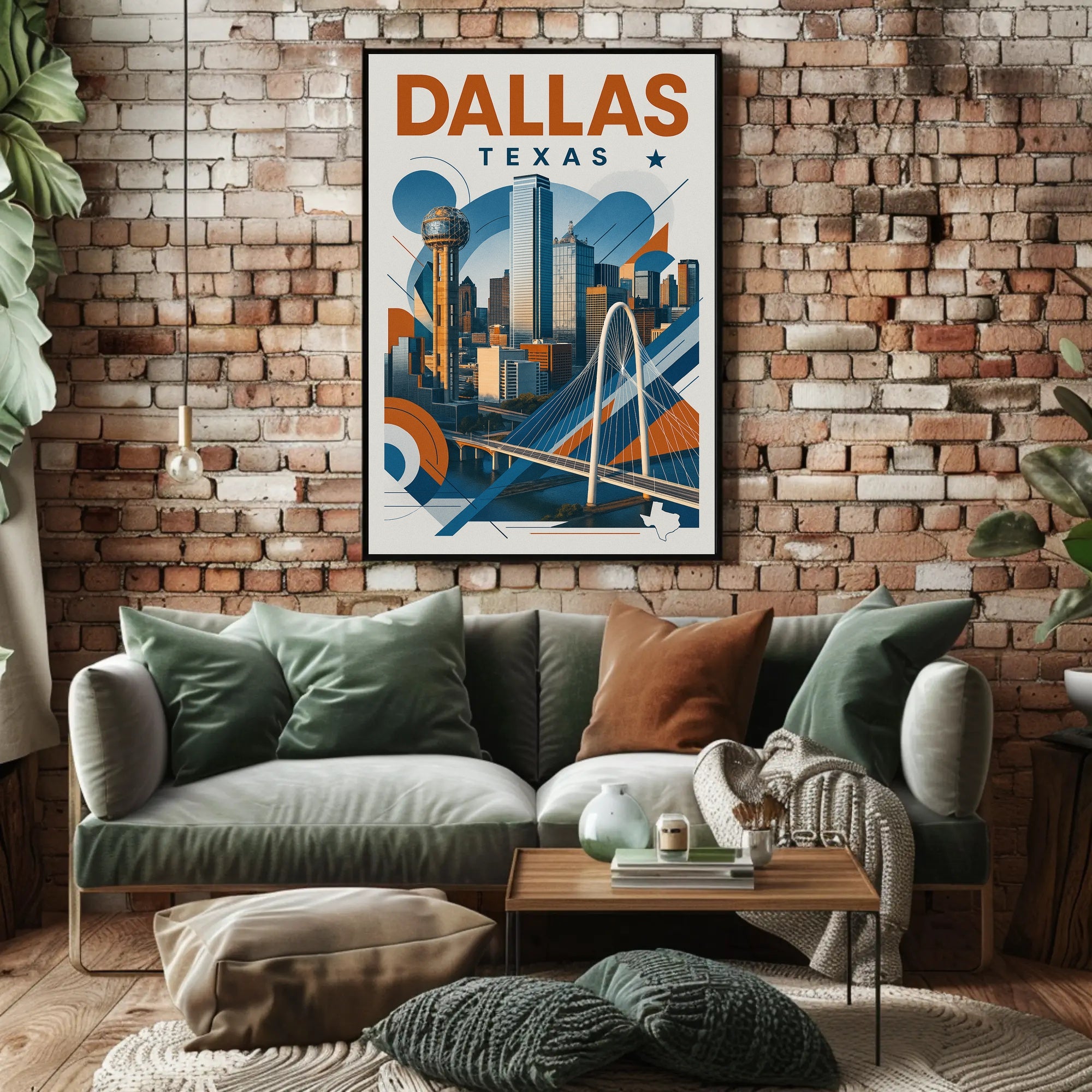 Dallas Skyline Modern Art Poster - Urban or Cityscape Poster PosterGoat