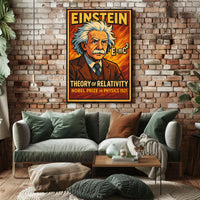 Einstein Relativity Vintage Science Decor Scenic Home Wall Art Iconic Timeless Wanderlust Poster