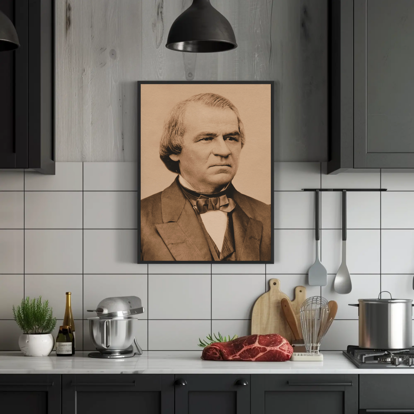 Andrew Johnson 17th President Sepia Photo