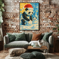 Festive Panda Winter Wonderland Poster